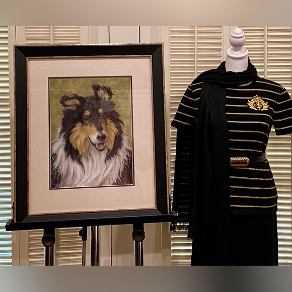 Ralph Lauren green label black with gold metallic stripes tee shirt - Picture 6 of 7